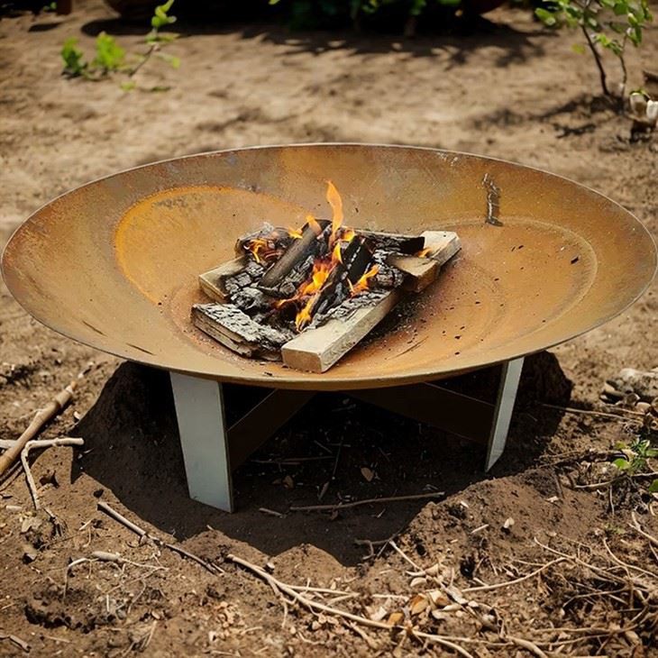 garden art corten steel fire pit